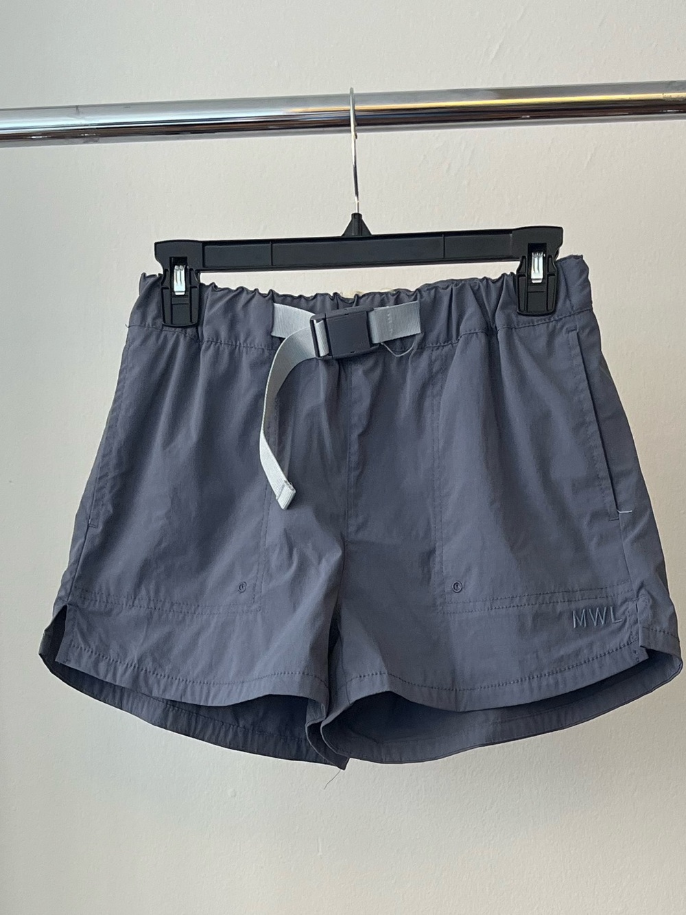 Madewell Slate Gray Athletic Belted Shorts